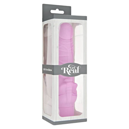 Vibratore stimolante classico rosa della marca GET REAL, con forma liscia e maneggevolezza, su sfondo neutro.