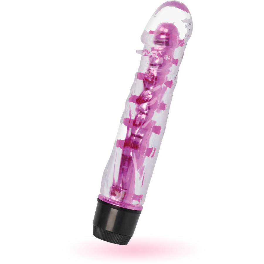Vibratore rosa GLOSSY Lenny con superficie lucida e design ergonomico, ideale per stimolazione e piacere personale.