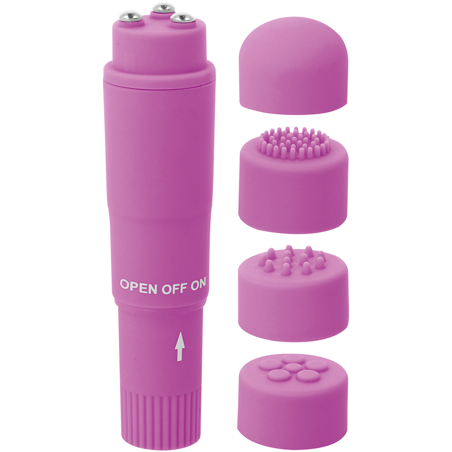 Massaggiatore portatile GLOSSY Kurt Pocket di colore viola, design compatto e maneggevole per relax muscolare.