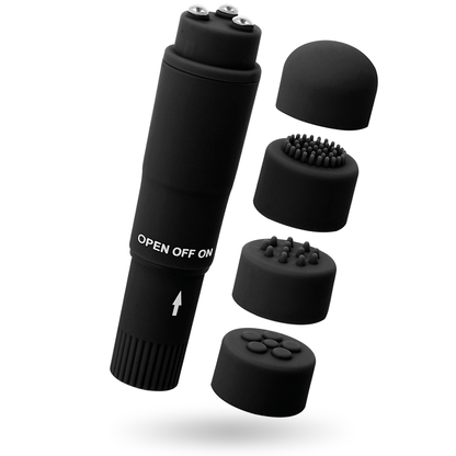 Massaggiatore tascabile GLOSSY Kurt nero, compatto e facile da usare per rilassare i muscoli in modo efficace.