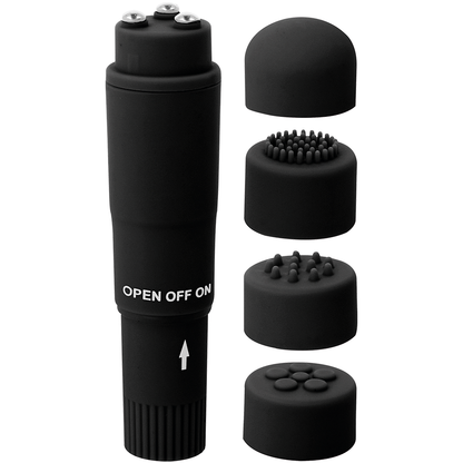 Massaggiatore tascabile Kurt nero di GLOSSY, compatto e portatile, per massaggi rilassanti e sollievo muscolare.
