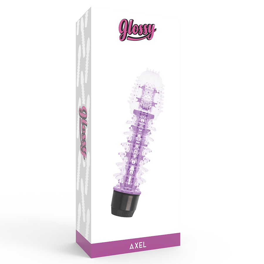 Vibratore Axel Lilla GLOSSY con finitura lucida, design ergonomico e dettagli eleganti, visibile in immagine.