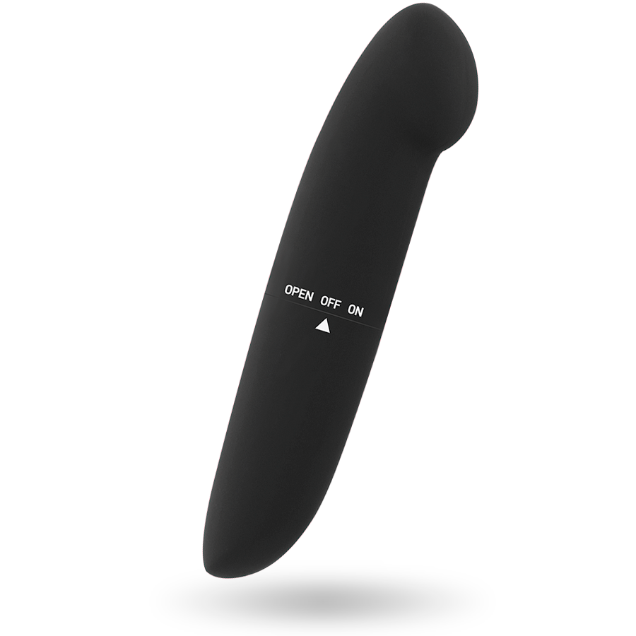 Vibratore nero GLOSSY VIBRATORE PHIL con finitura lucida, design ergonomico e superficie liscia, visibile in primo piano.