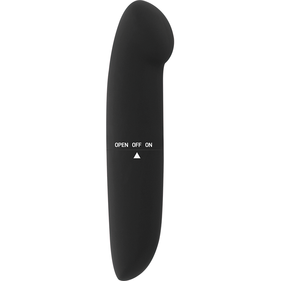 Vibratore GLOSSY VIBRATORE PHIL nero con finitura lucida, design ergonomico per stimolazione e piacere.