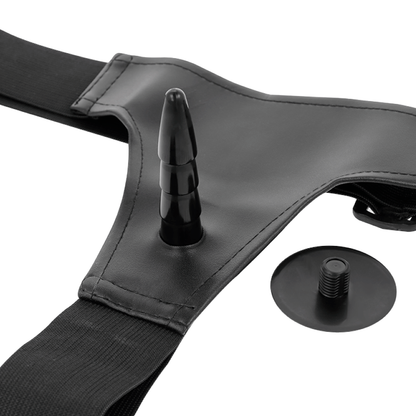 Imbracatura HARNESS ATTRACTION Derick in pelle articolabile da 22,5 cm con anello O da 4,5 cm, per animali domestici.
