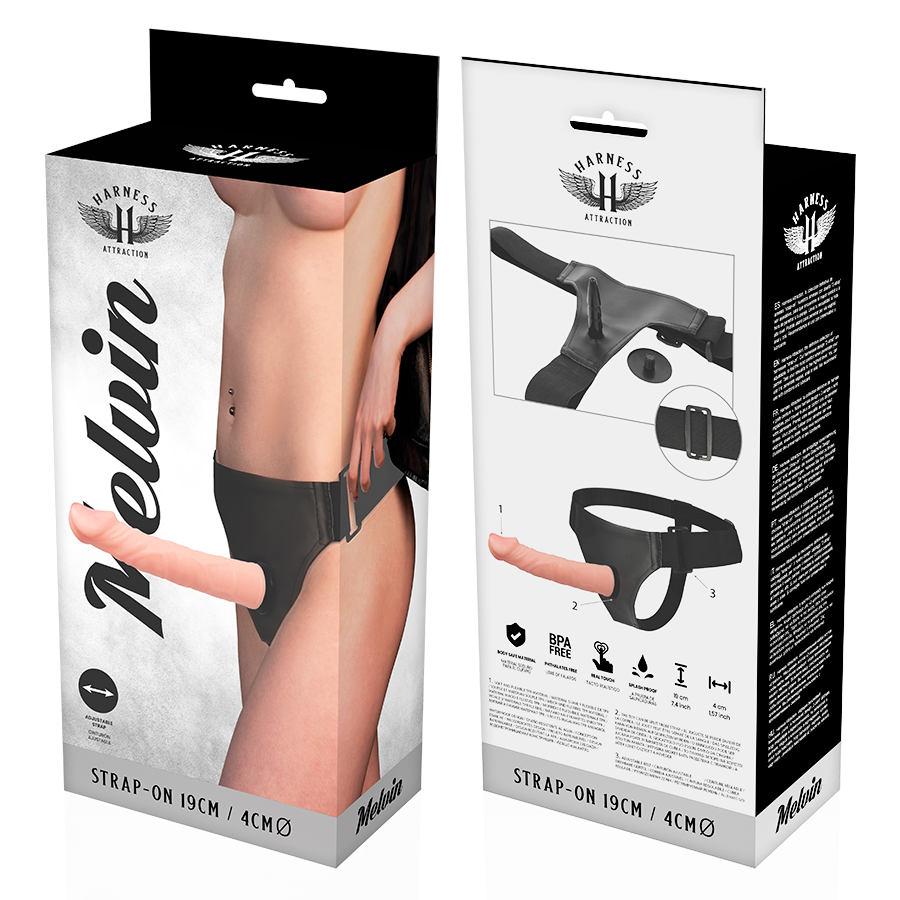 Imbracatura HARNESS ATTRACTION Melvin carne da 19 cm con anello O da 4 cm, comoda e resistente, ideale per cani.