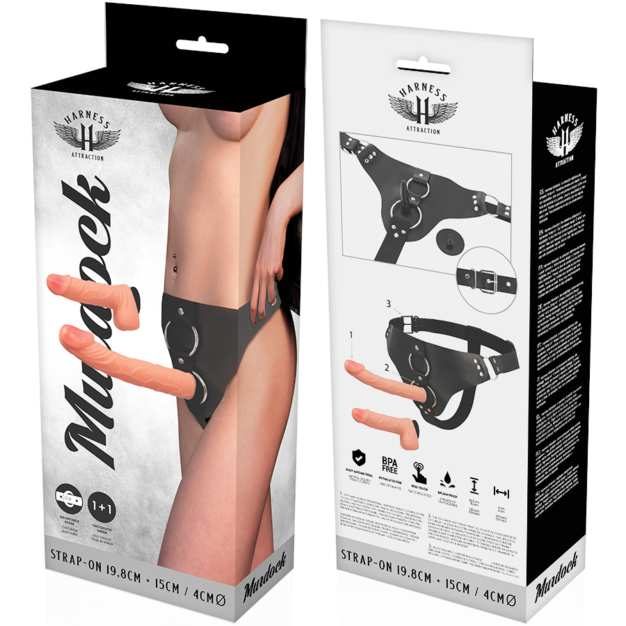 Imbracatura HARNESS ATTRACTION RNES MURDOCK, 19,8 + 15 cm, con anello a O di 4 cm, in dettaglio in questa immagine.