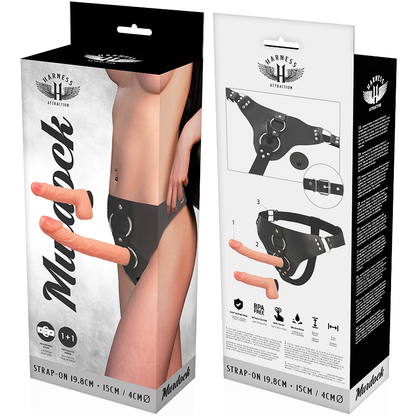 Imbracatura HARNESS ATTRACTION RNES MURDOCK, 19,8 + 15 cm, con anello a O di 4 cm, in dettaglio in questa immagine.