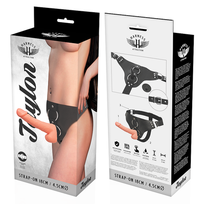 Imbracatura HARNESS ATTRACTION RNES TAYLOR DELUXE, 18 cm x 4,5 cm, con dettagli in tessuto resistente e regolabile.