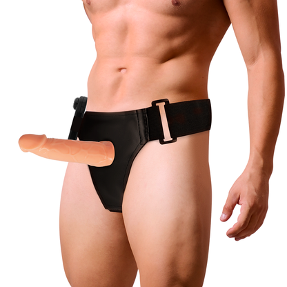 Imbracatura Attraction Willian Hollow con vibratore di 17 cm e 4,5 cm, design ergonomico e materiali morbidi.