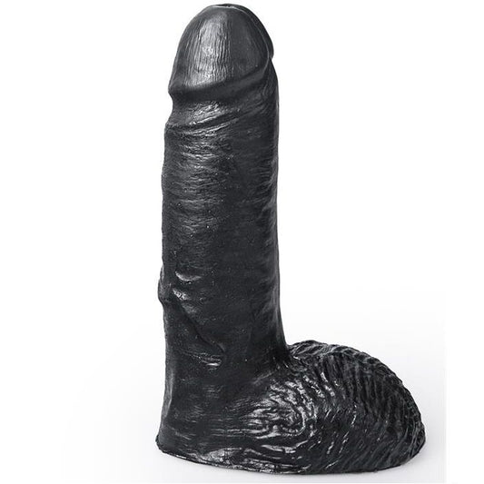 Dildo realistico nero di 19 cm della linea Hung System Cesar, design dettagliato e realistico, per uso intimo e privato.
