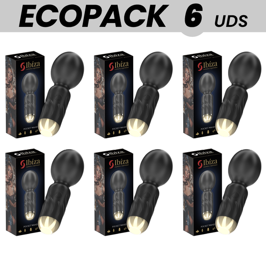 Set di 6 vibratori a bacchetta tascabili Ibiza Technology, design compatto e portatile, ideali per uso discreto e pratico.