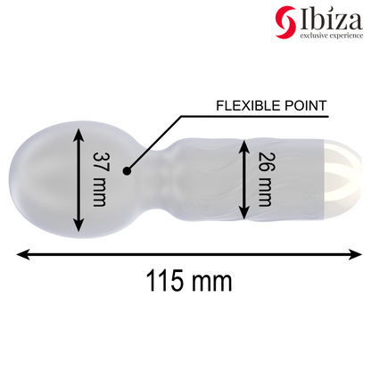 Vibratore a bacchetta tascabile Ibiza Technology, compatto e discreto, con design ergonomico e finitura liscia.