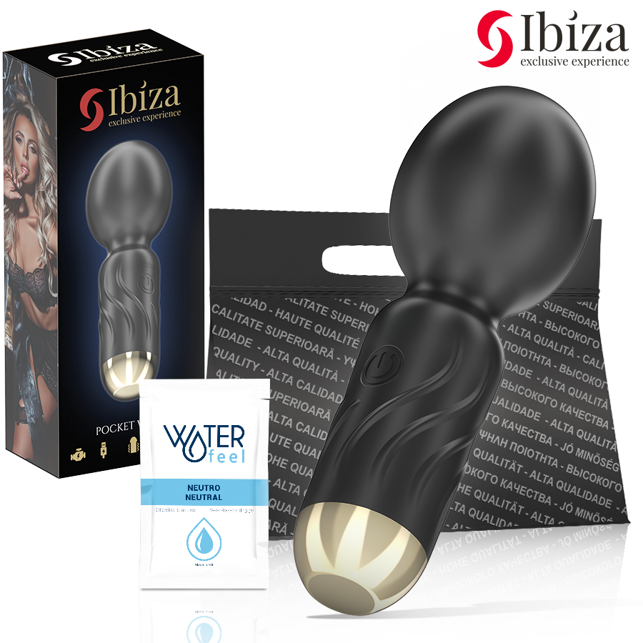 Vibratore a bacchetta tascabile IBIZA di Ibiza Technology, compatto e discreto, con superficie liscia e design ergonomico.