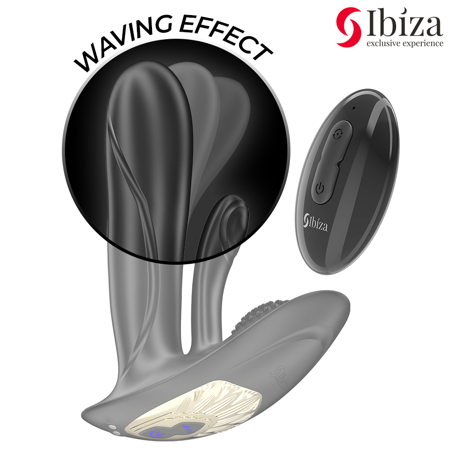 Vibratore indossabile Ibiza Technology con stimolazione del punto G e clitoride, telecomando, design ergonomico e discreto.