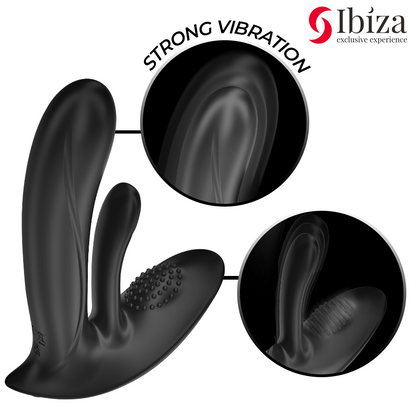 Vibratore indossabile Ibiza Technology con stimolazione del punto G e clitoride, telecomando, design discreto e ergonomico.
