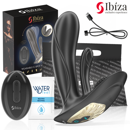 Vibratore indossabile IBIZA TECHNOLOGY con stimolazione del punto G e clitoride, telecomando, design ergonomico e discreto.