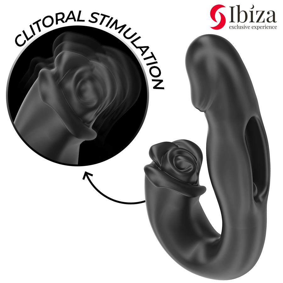 Vibratore rosa Ibiza Technology con effetto flicking e stimolatore del clitoride, design elegante e funzionalità avanzate