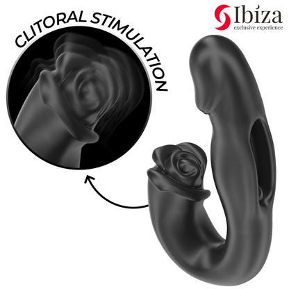 Vibratore rosa Ibiza Technology con effetto flicking e stimolatore del clitoride, design elegante e funzionalità avanzate