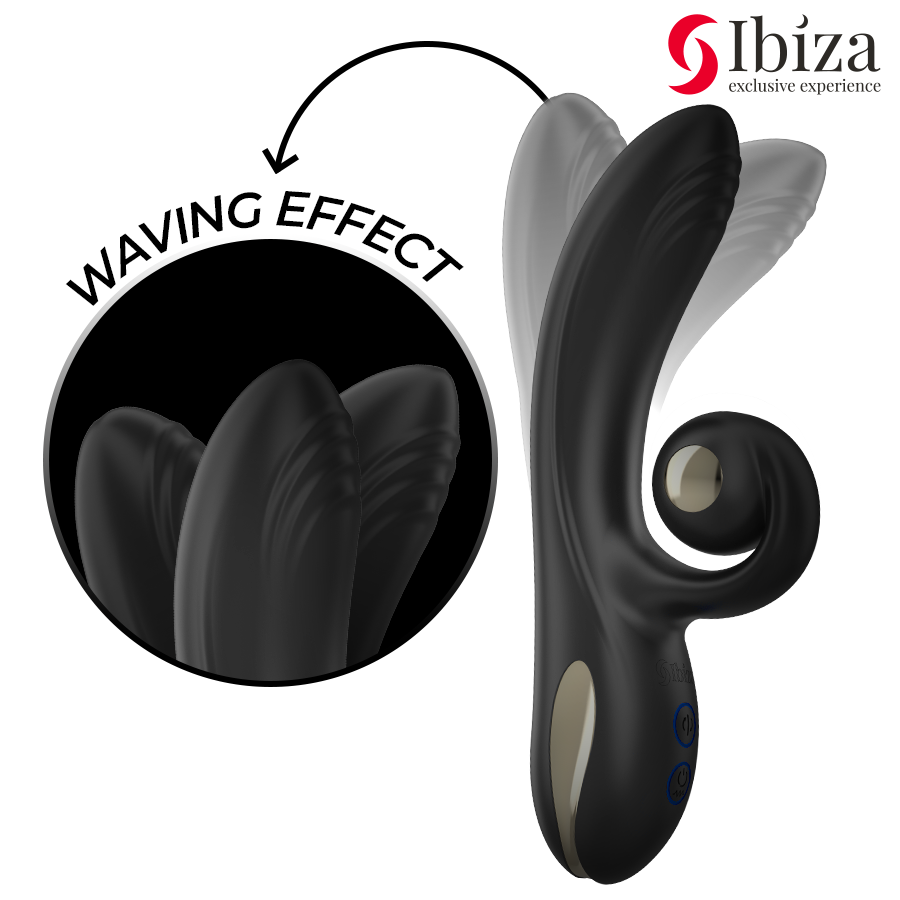 Vibratore Twister IBIZA con stimolatore curvo e vibro-rotazione, prodotto di tecnologia IBIZA.