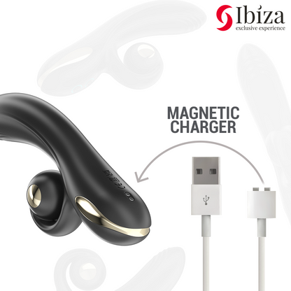 Vibratore Twister IBIZA con stimolatore curvo e vibro-rotazione, prodotto di IBIZA TECHNOLOGY, in dettaglio.
