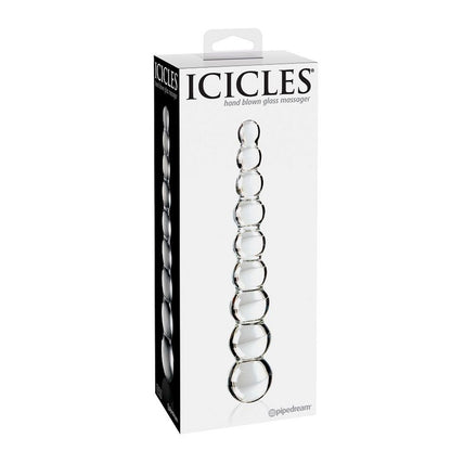 Massaggiatore in vetro Icicles N. 2, strumento per massaggi con superficie lucida e trasparente, design elegante e ergonomico.