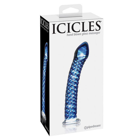 Massaggiatore in vetro ICICLES N. 29, con superficie liscia e trasparente, ideale per rilassare e massaggiare il corpo.
