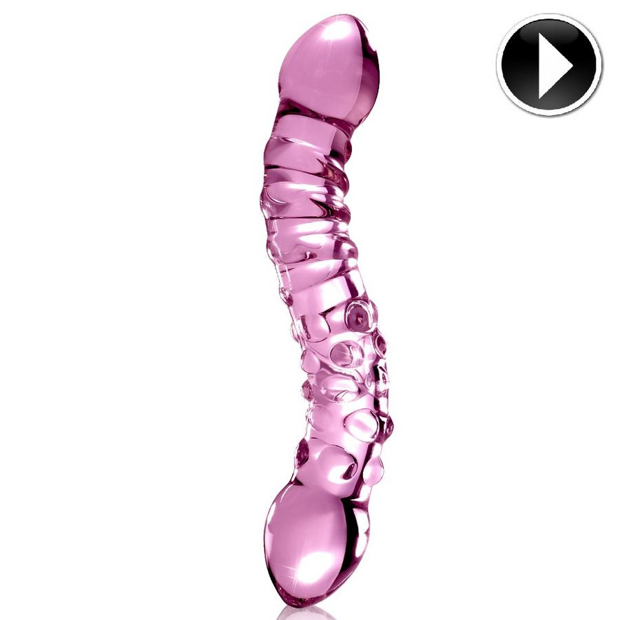 Massaggiatore in vetro ICICLES N. 55, design elegante, superficie liscia e trasparente, ideale per massaggi rilassanti.