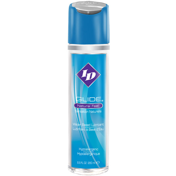 Lubrificante a base acqua ID GLIDE da 250 ml, ideale per uso intimo, con formula morbida e idratante.