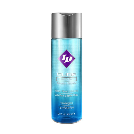 Lubrificante a base acqua ID GLIDE da 65 ml, gel trasparente e morbido, ideale per uso intimo e comfort.