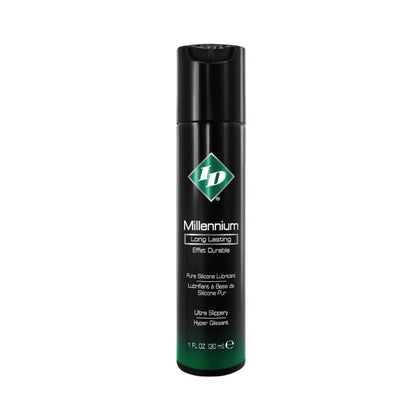 Lubrificante in silicone ID MILLENIUM, flacone da 30 ml, ideale per uso versatile e duraturo, visibile nella confezione.