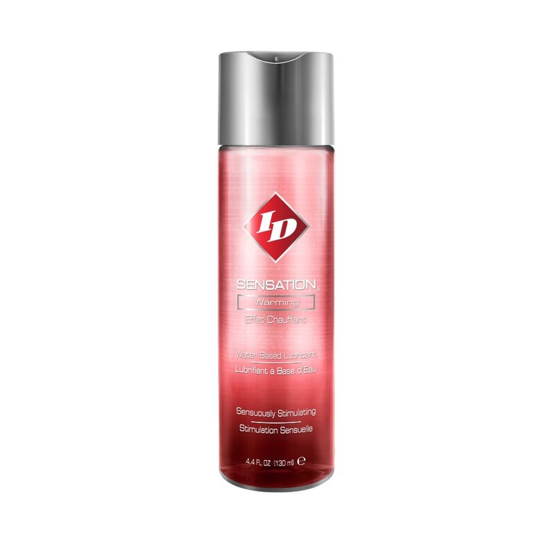 Lubrificante riscaldante ID SENSATION, 130 ml, visibile nella bottiglia con etichetta e design distintivo.