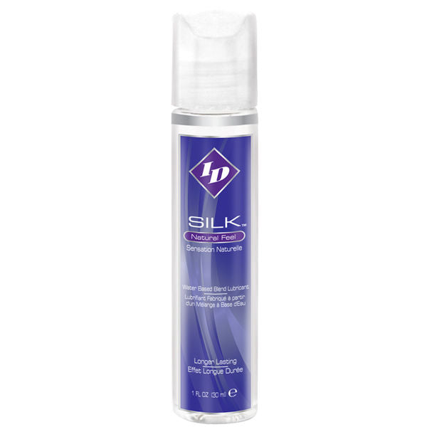 Flacone di ID SILK Natural Feel Silicone e Acqua da 30 ml, con etichetta bianca e dettagli del prodotto.