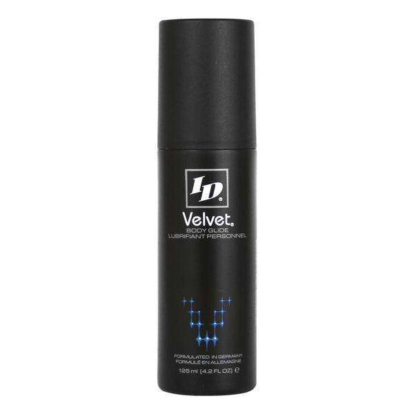 Lubrificante personale ID VELVET PREMIUM BODY GLIDE in bottiglia da 125 ml, texture liscia e versatile per il comfort.