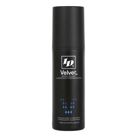 Lubrificante personale ID VELVET PREMIUM BODY GLIDE in bottiglia da 125 ml, texture liscia e versatile per il comfort.