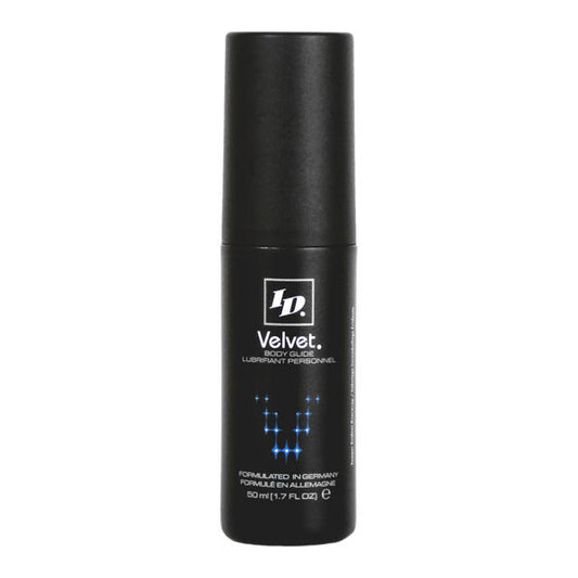 Lubrificante personale ID VELVET Premium Body Glide, crema idratante e scorrevole in confezione da 50 ml.