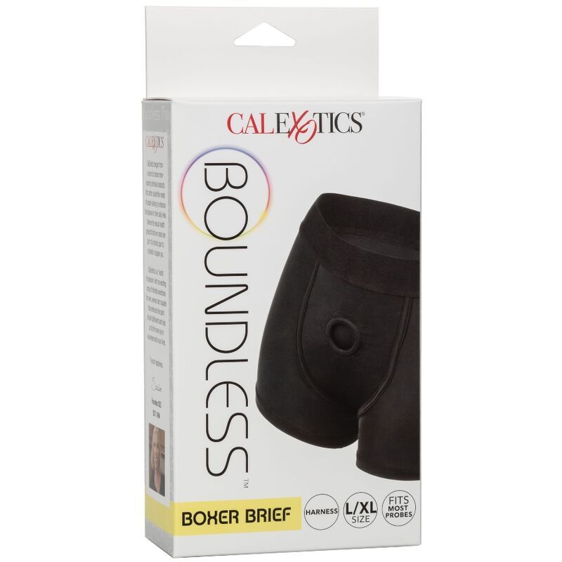Boxer senza limiti XXL/XXXL di CALEXOTICS, morbido tessuto con motivo colorato, vista frontale su modello che indossa il boxer