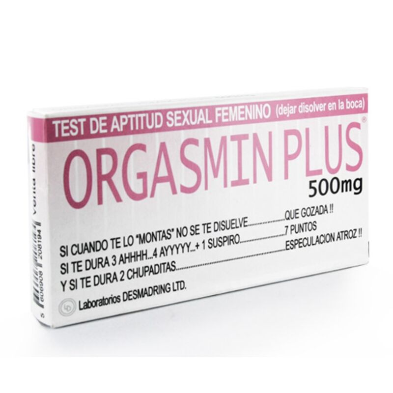 Scatola di caramelle femminili Diablo Goloso Orgasmin Plus con confezione colorata e dettagli visibili.