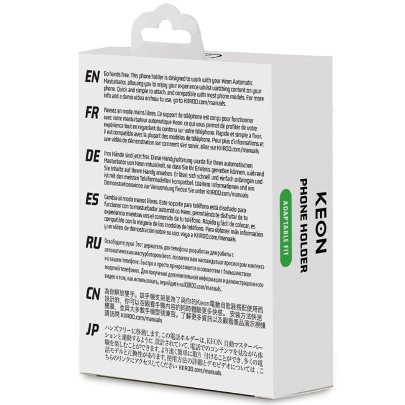 Adattatore KIIROO Keon per telefono, supporto portatile per cellulare con design compatto e funzionale.