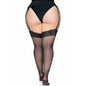 LEG AVENUE - OUTLET LEG AVENUE - CALZE IN NYLON NERE CON TOP IN PIZZO PLUS