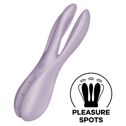 Vibratore Satisfyer Threesome 2 nero, lubrificato, con design ergonomico, ideale per piaceri condivisi e stimolazione intensa.
