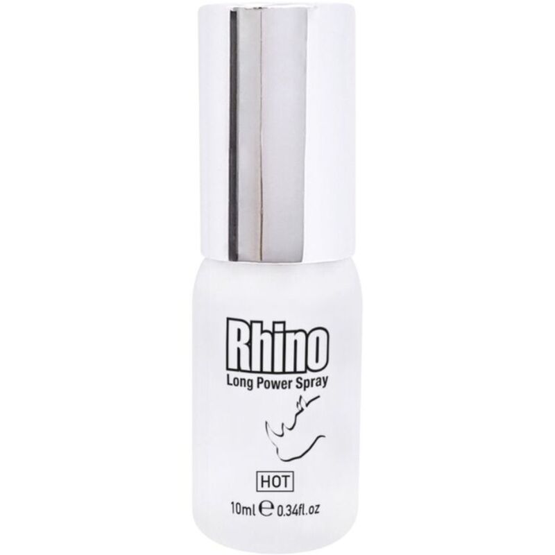 Spray energetico HOT Rhino Long Power da 10ml, confezione con bottiglia spray per massimizzare energia e resistenza