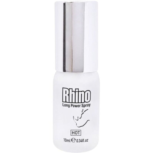 Spray energetico HOT Rhino Long Power da 10ml, confezione con bottiglia spray per massimizzare energia e resistenza