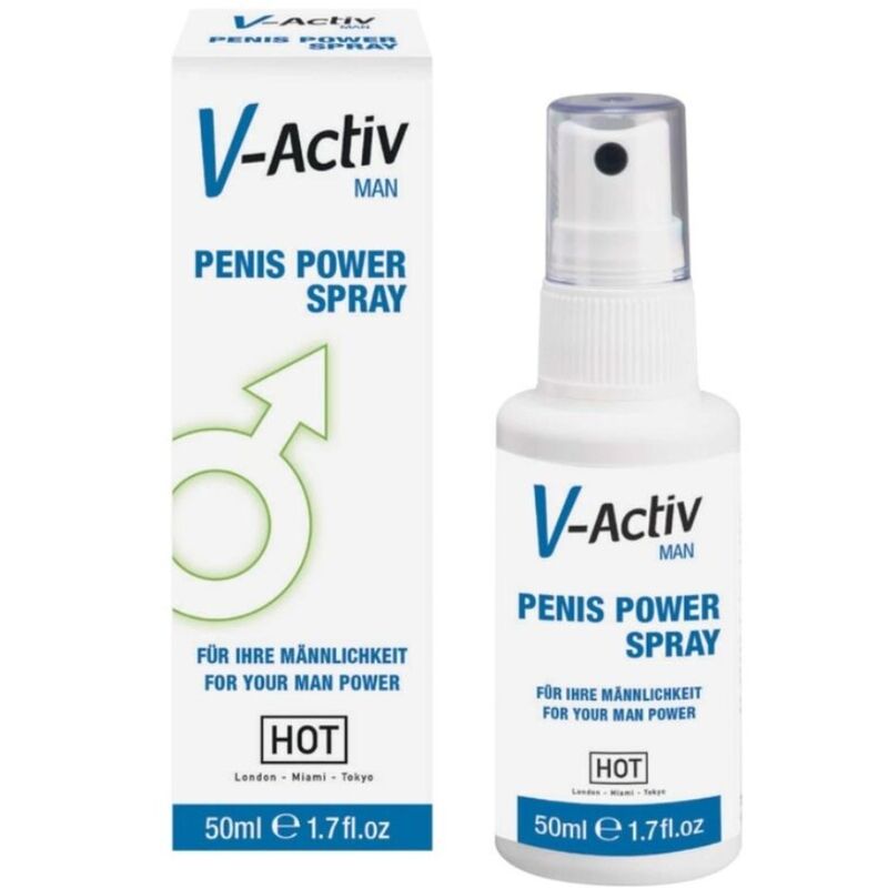 Spray per il pene uomo Caldo V-Activ Penis Power di HOT, flacone da 50ml, con spray per migliorare le performance sessuali.