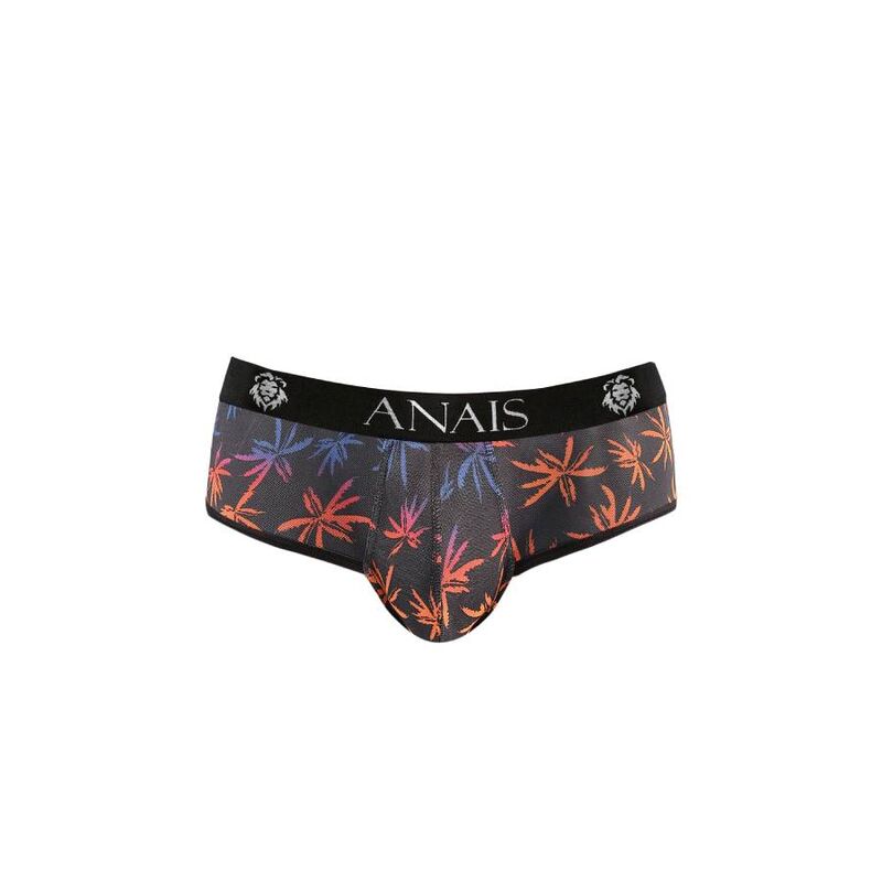 Slip maschile ANAIS MEN Chill Jock Bikini in tessuto elasticato, in colore nero, con dettagli di design sportivi.