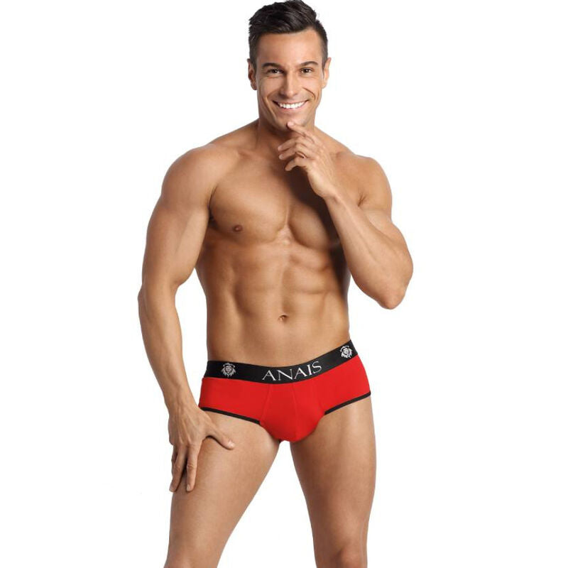 Slip bikini ANAIS MEN Soul Jock L, tessuto elastico e comodo, in colore nero, con dettagli sportivi e logo del brand.