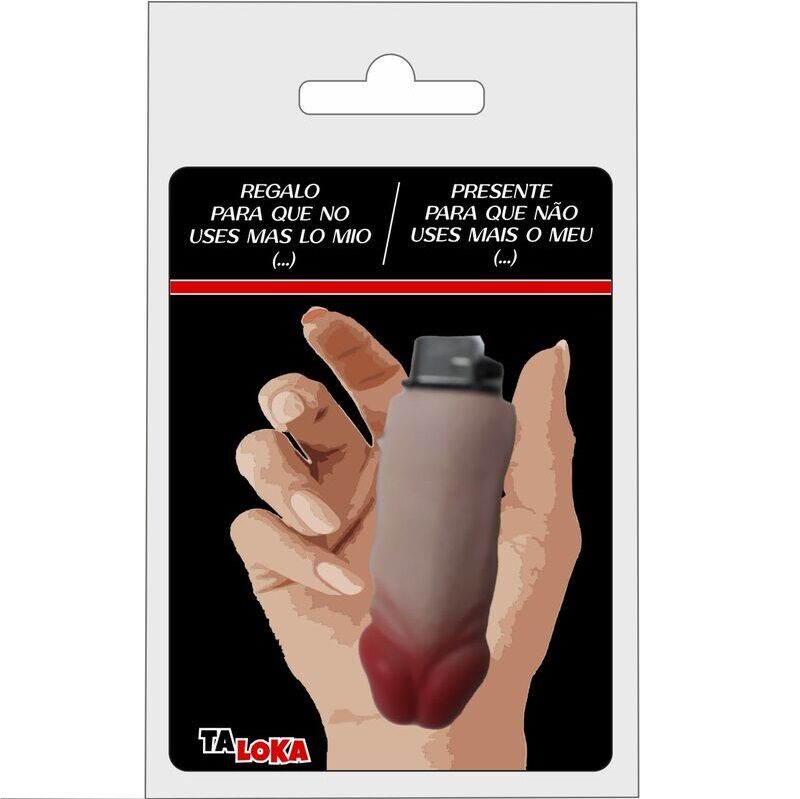 Accendino a forma di pene color carne di TALOKA, design originale e dettagli realistici, accensione facile e pratica.