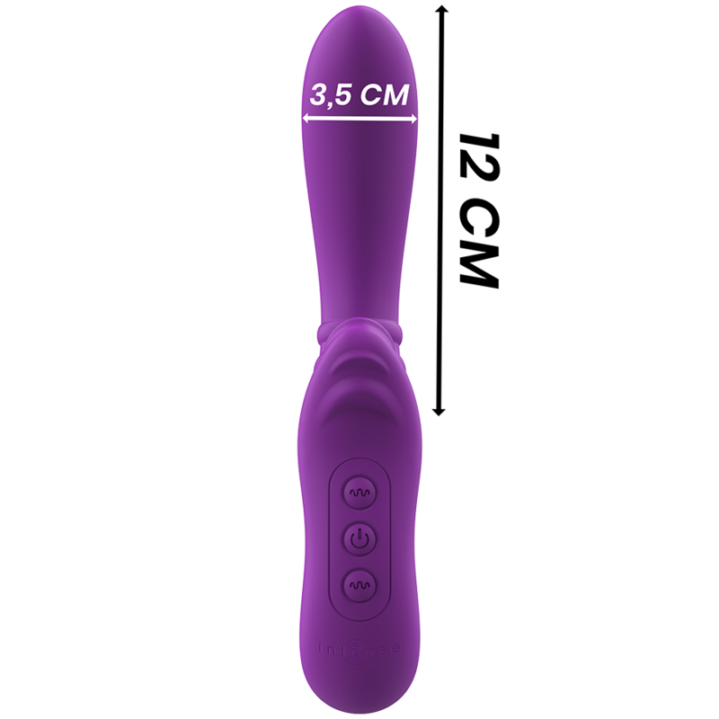 Vibratore flessibile Harry con lingua viola di INTENSE FUN, dettagli realistici, morbido e ergonomico per stimolazione intensa