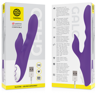 Vibratore GALATEA Galo Lilac compatibile con tecnologia wireless WatchMe, design elegante e colore viola chiaro.