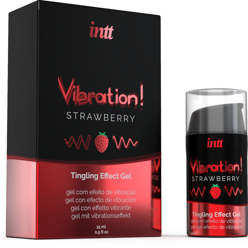 Gel vibrante stimolante intimo alla fragola INTT, liquido potente da 15 ml, per sensazioni intense e piacere unisex